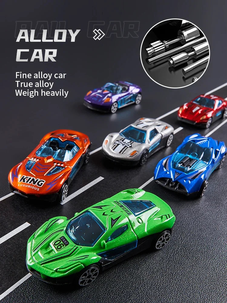 Carro ferroviário 3D - Sobre a Pista Carros Voadores de Alto Impacto Transformados Quebra-cabeça Inercial Power Car Toys Set - Conjunto de Carros de Liga