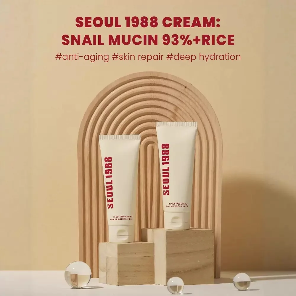 SEOUL 1988 クリーム : カタツムリムチン 93% + 米、100ml/3.38fl.oz。