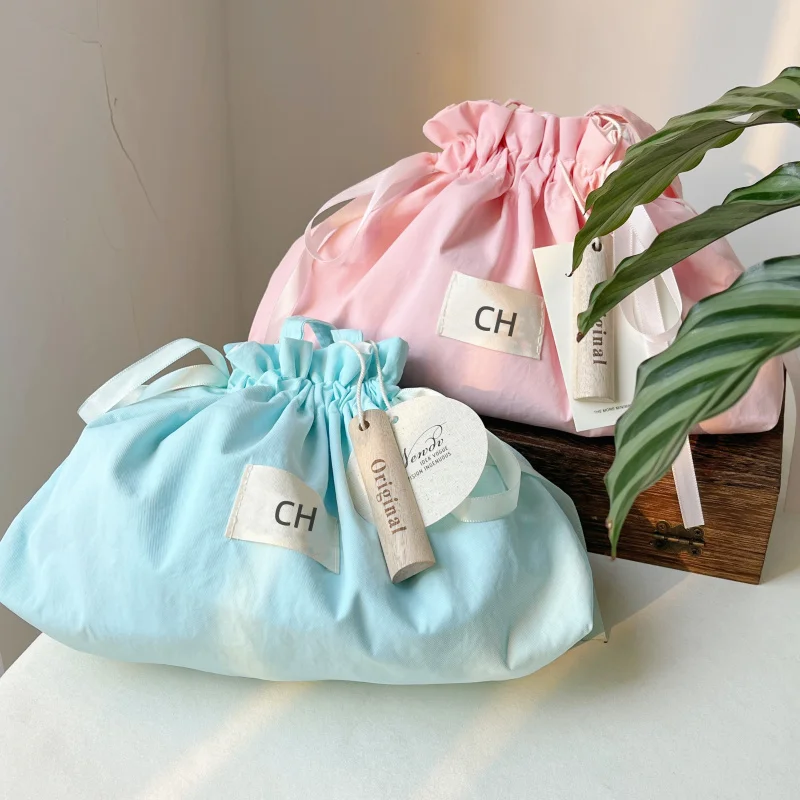 custom.Chuanghua Daily Casual Women's Bag Waterproof Foldable Portable Shopping Bag Macaron Color Nylon Handbag