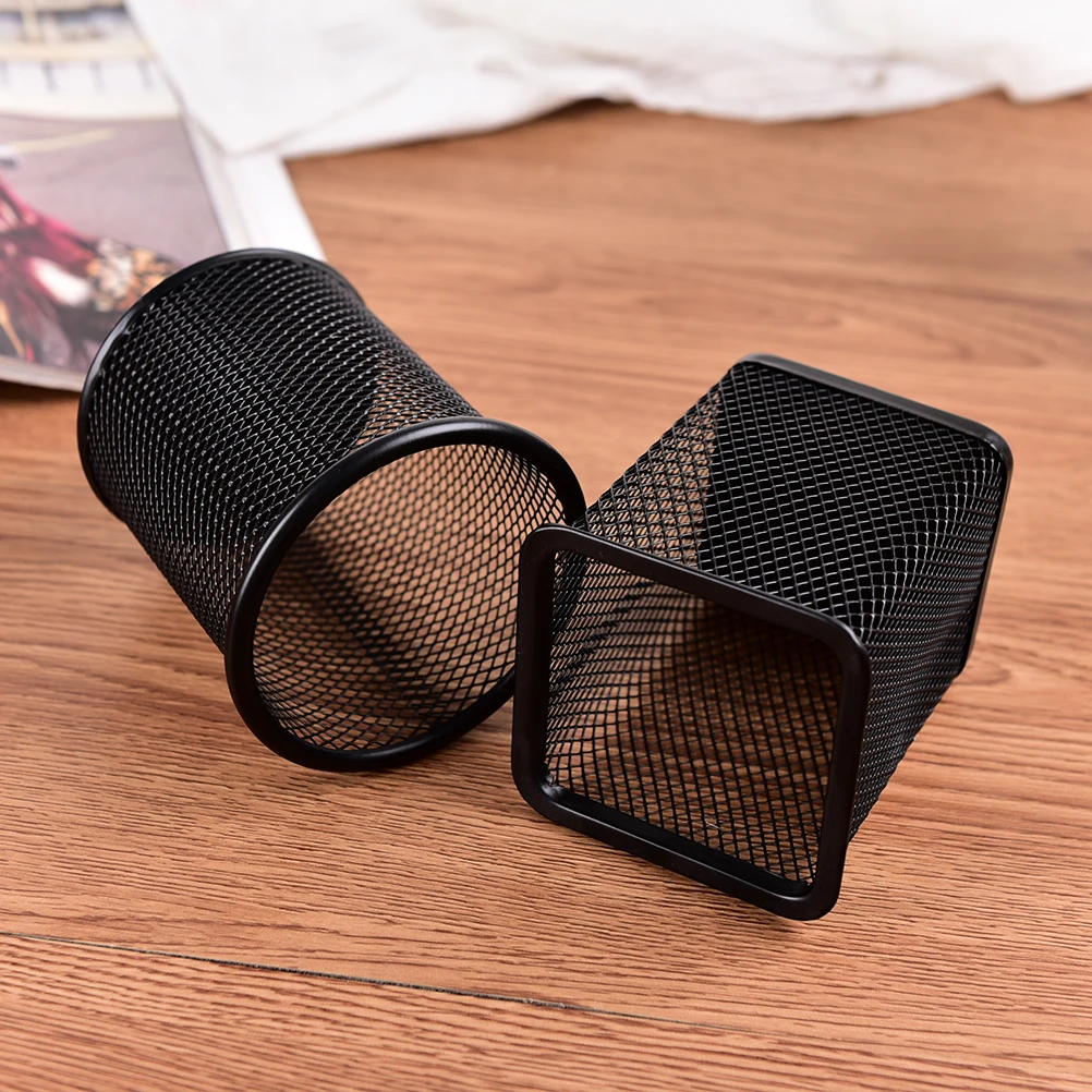 1pcs Pen Holders Black Metal Stand Mesh Style Pen Pencil Ruler Holder Desk Organizer Storage Office accessories