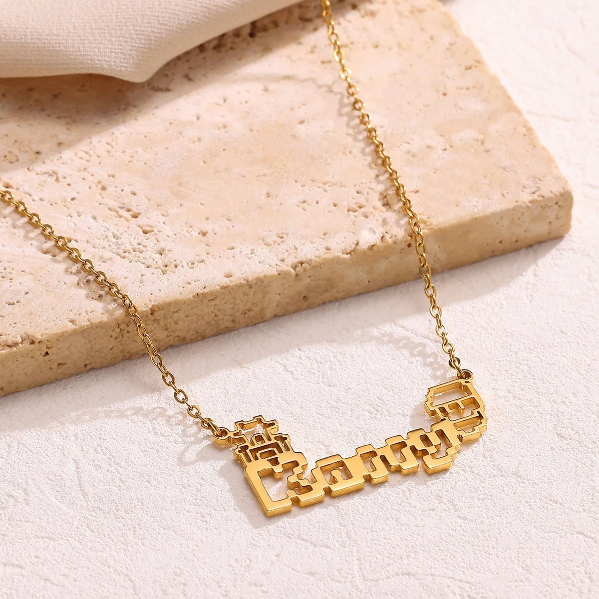 

Custom Cartoon Hollow Name Necklace for Women Girl Gothic Halloween Jewelry Stainless Steel Personalized Cute Necklace