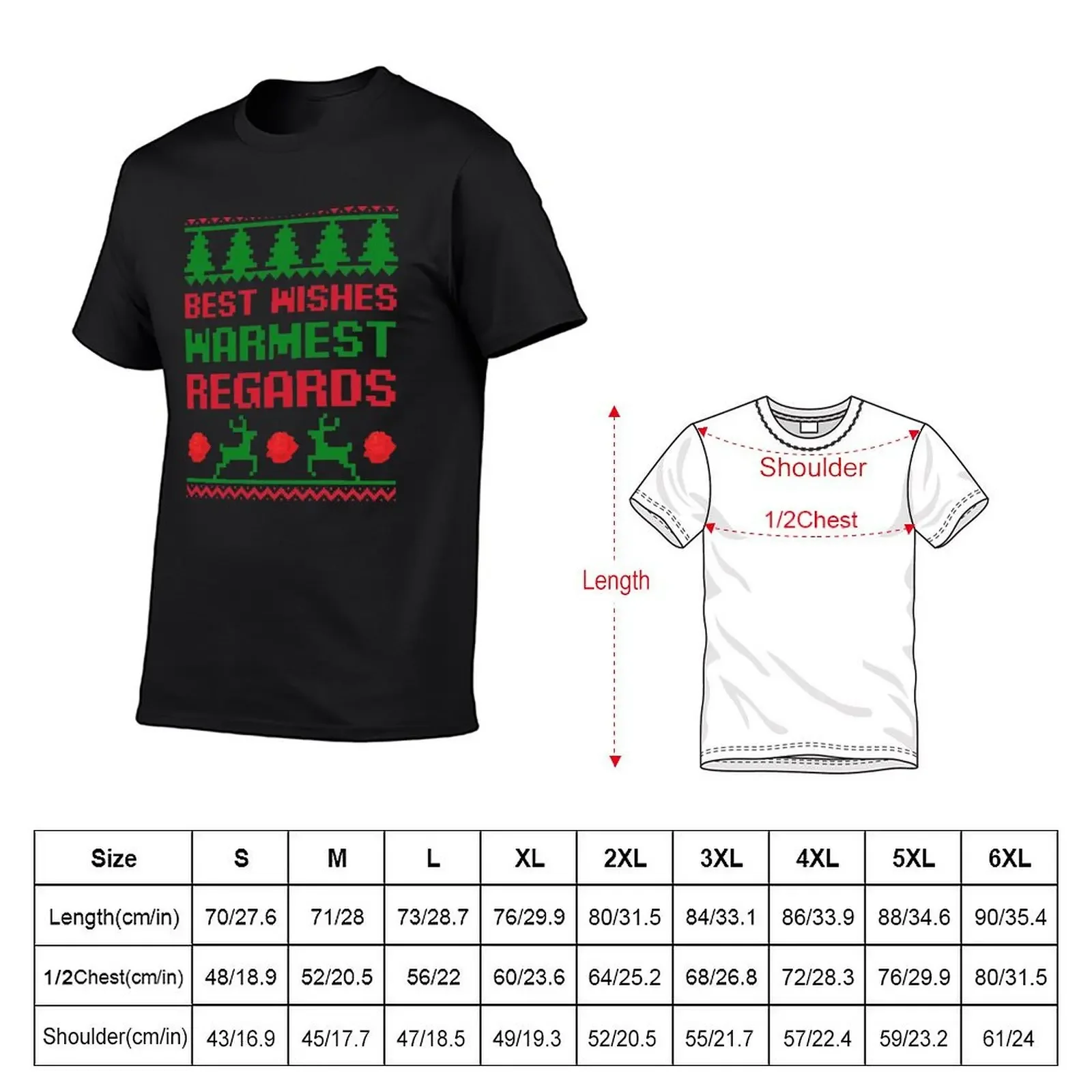 Best Wishes Warmest Regards Christmas T-Shirt funnys vintage t shirts Aesthetic clothing mens graphic t-shirts anime