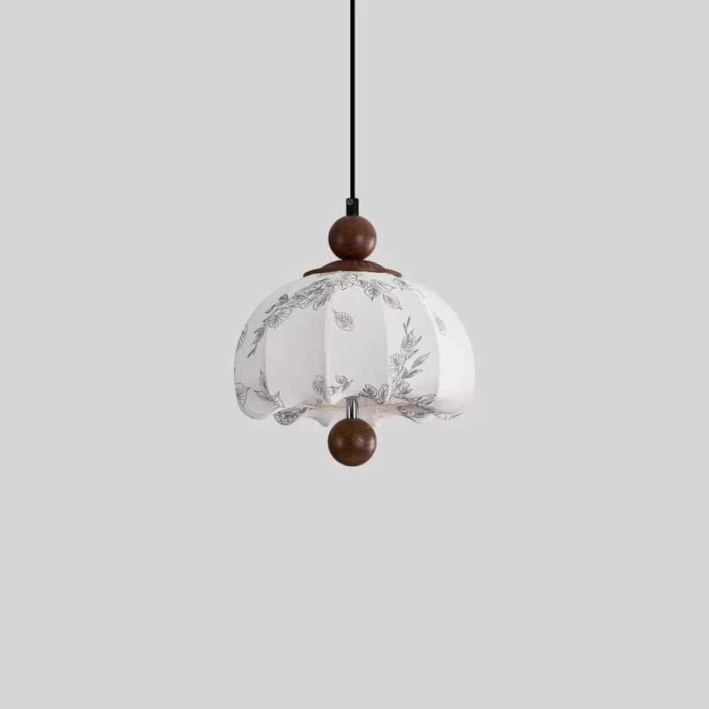 Medieval Bedroom Bedside Pendant Light Vintage Walnut Wood Grain Bar Counter Study French Restaurant Bar Counter Chandelier E27