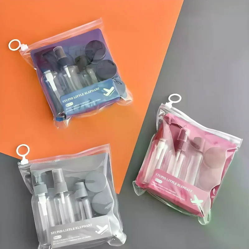 6 PCS Travel Bottles Set Leak Proof Press Type Refillable Containers For Cosmetics Lotion Cream Liquid Toiletries Storage