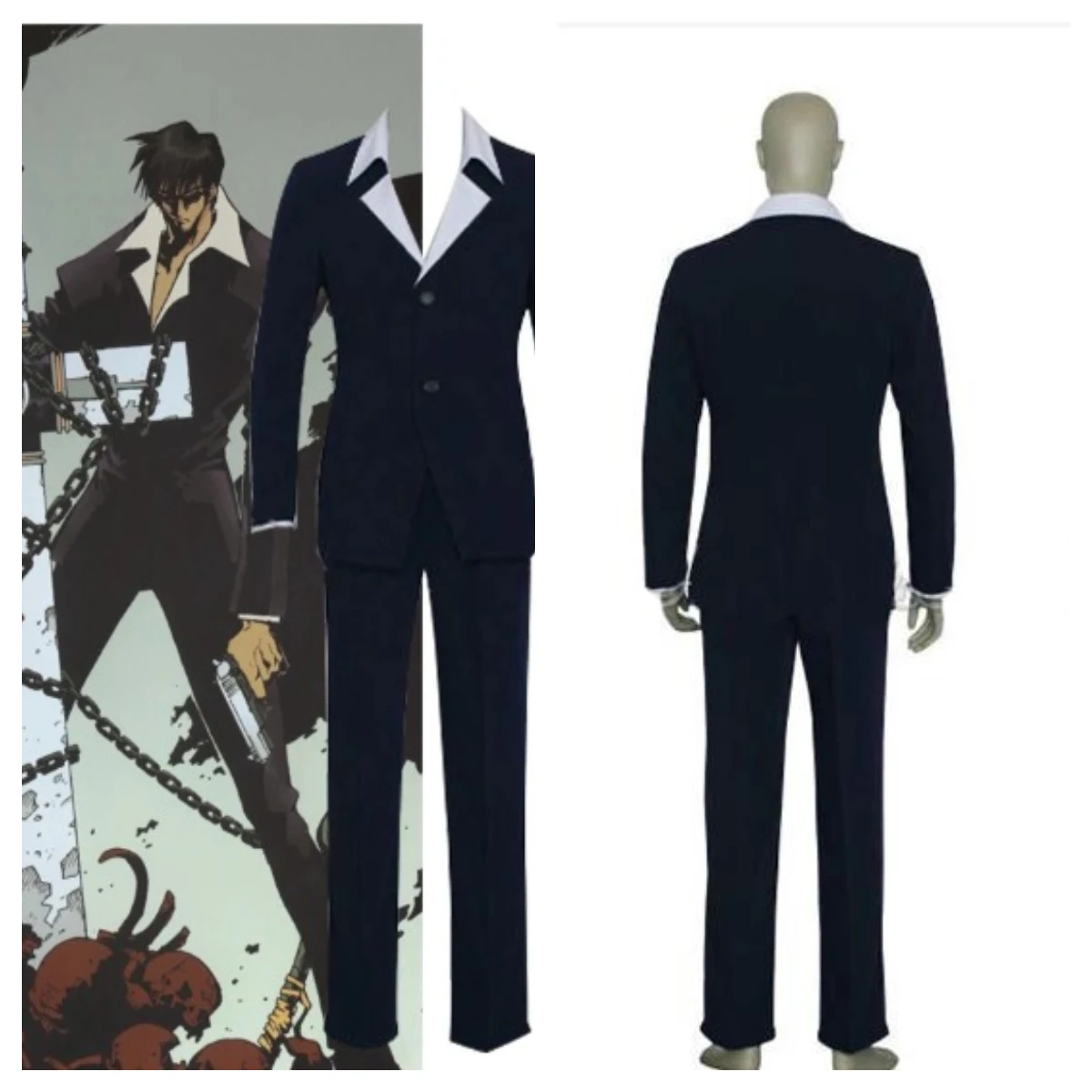 

Trigun Nick Nicolas D. Wolfwood Nicholas the Chapel Nicholas the Punisher Uniform Outfit Suits Anime Manga Cosplay Costume