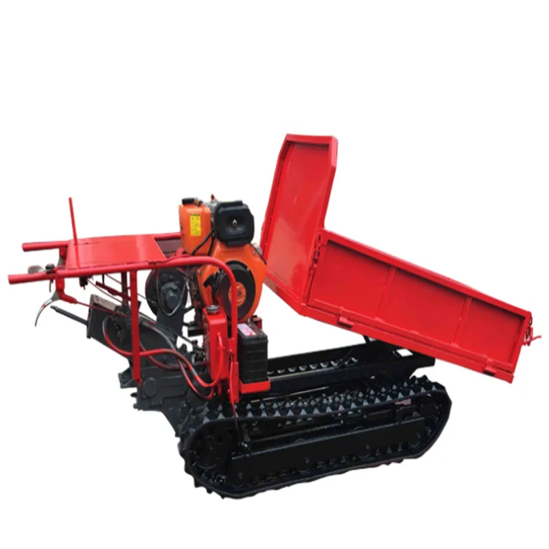 

Micro Tracked Transporter Crawler Dumper With Fully Hydraulic System 6.5HP Tipper Truck