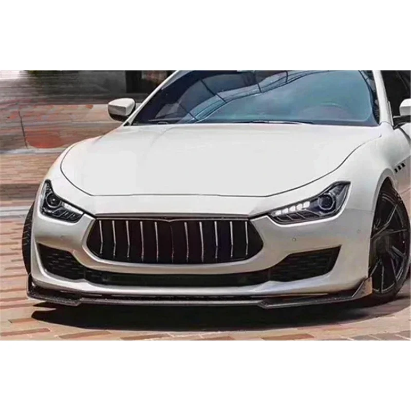 Carbon fiber front lip/front bumper spoiler Studio 2018-2019 models.