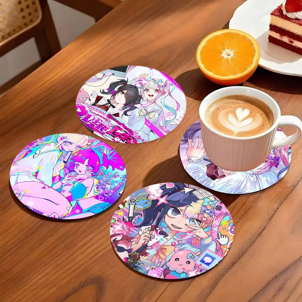 EEDY GIRL OVERDOSE Coasters 10cm Round Wooden Suitable For Drinks Tea Coffee Home Gift Choice Holidays