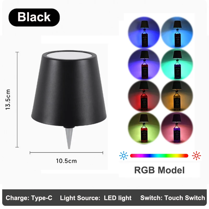 KFV Wireless Table Lamp Wine Bottle Clear 6
