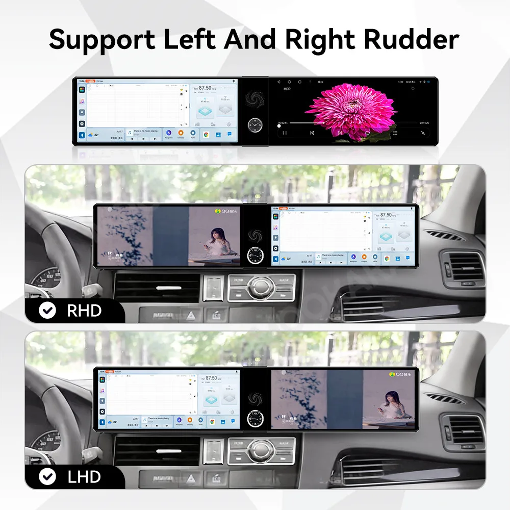 Android 13 Radio For Mitsubishi Outlander 2012-2019 Dual Screen GPS Multimedia Navigation Stereo Receiver player IPS Head Unit
