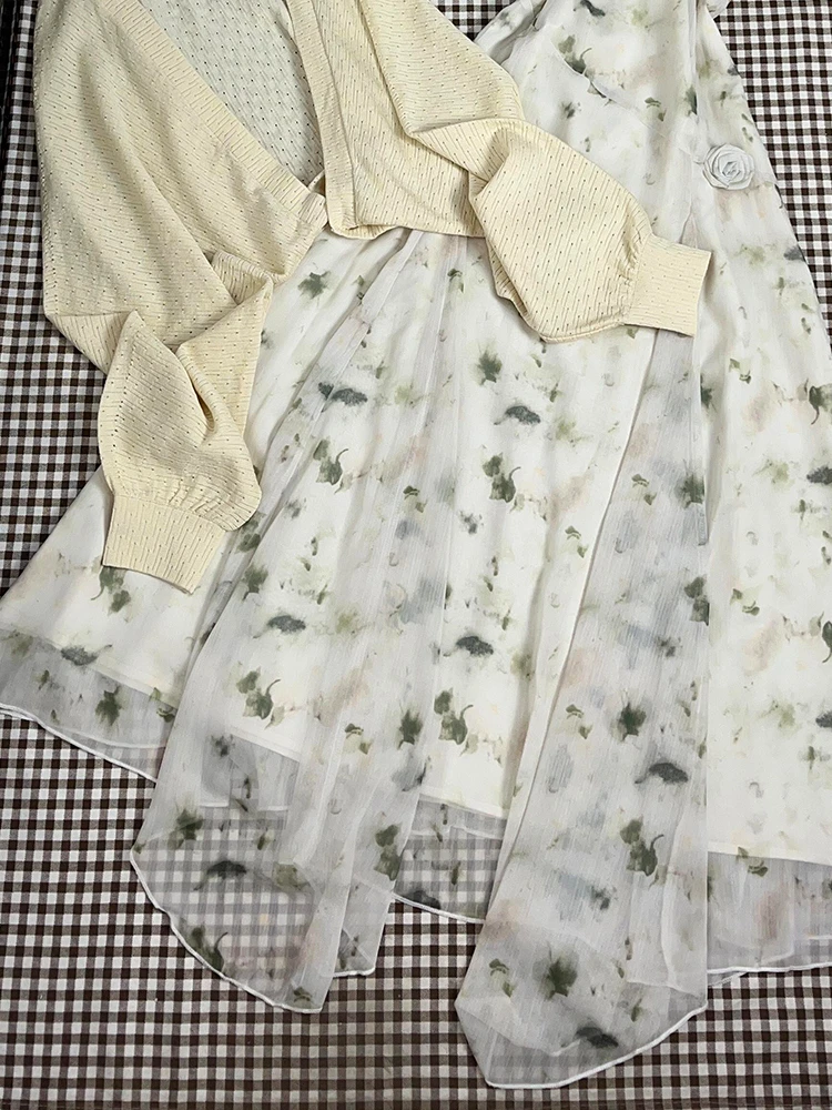 تنورة صيفية لطيفة مطبوعة بالورود من ter Dr للسيدات على الشاطئ Vaion Long Dr Ele بخصر عالٍ من ألياف البوليستر على شكل حرف A