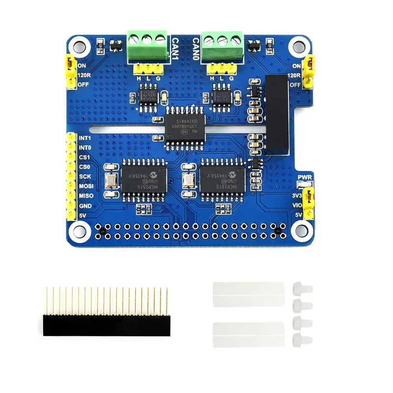 Raspberry Pi 2-CH CAN HAT 2-Channel Isolated CAN Expansion HAT Dual Chips Solution