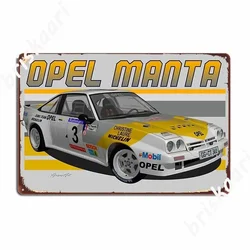 Opel Manta 400 Group B Euroteam Metal Sign Retro Wall Plaque Party Pub Tin Sign Posters