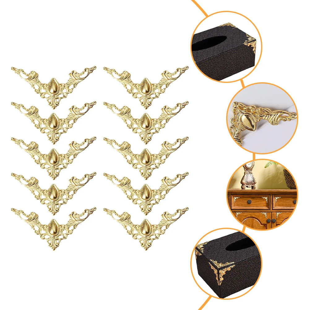 Protecteurs d'angle de livre en fer rétro, 20 pièces, pour Albums, Scrapbooks, boîtes à bijoux, coffrets cadeaux, dossier en métal, protection de bord, outillage artisanal