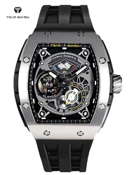 TSAR BOMBA Mens Watches Luxury Automatic Mechanical Wristwatch Sapphire Glass Timepiece Waterproof Clock Tonneau Watch for Men