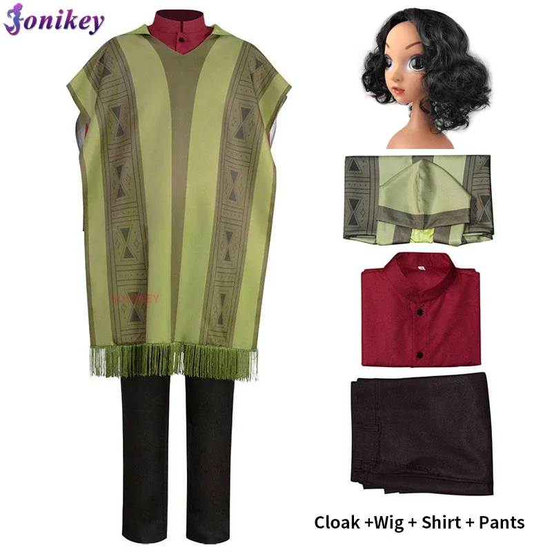 2022 Bruno Costume for Father Mother and Kids Cloak Robe Halloween Children Girl Adult Cosplay Camilo Cosplay Charm Clothing Set