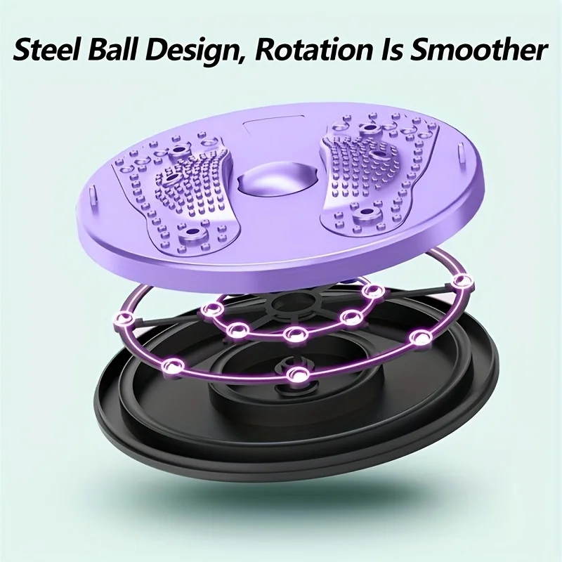 1PC Waist Twister Board with Resistance Bands, Core Balance Trainer for Home & Office Workouts, Pink Purple Green