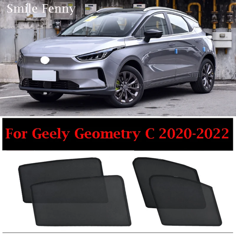 

For Geely Geometry C 2020-2023 Car Door Glass UV Heat Protection Cover Side Window Sun Visor Mesh Curtain Auto Custom Sunshield