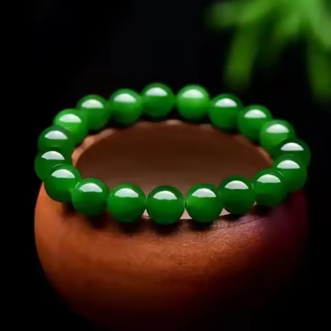 Natural Hetian Jade Jasper 6-12MM Bead Elastic Bracelet Charms Jewelry Couple Personalized Beaded Bangle Men Women Holiday Gifts