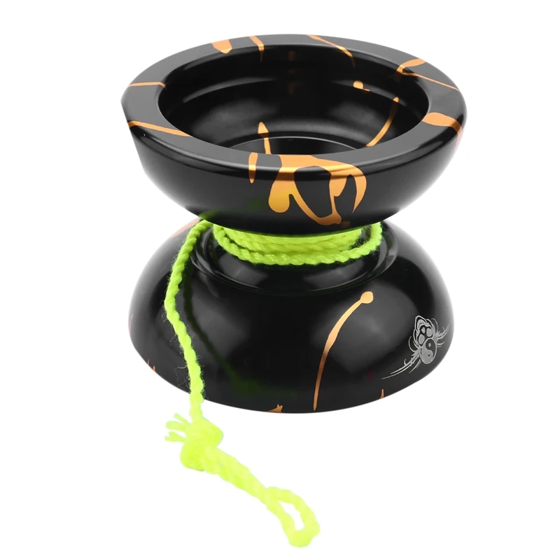 Magicyoyo N11 Alloy Aluminum Professional Yoyo Unresponsive Yoyo Ball (Black Golden) Bag, Glove 5 Strings