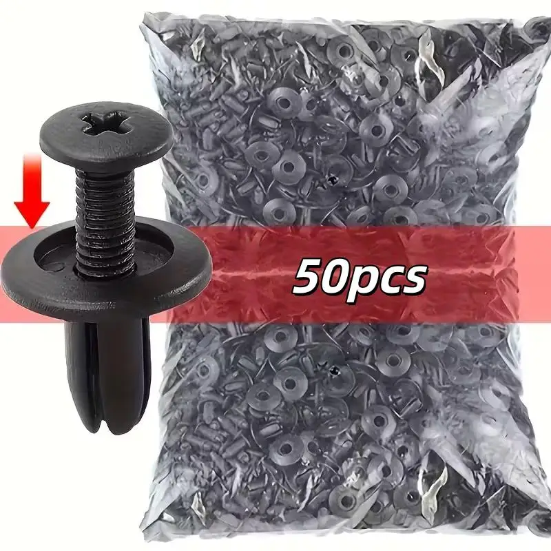 50pcs Automotive Fastener Clip Set, Car Door Bumper Rivet Accessories, Fixing Clips for Body Trim