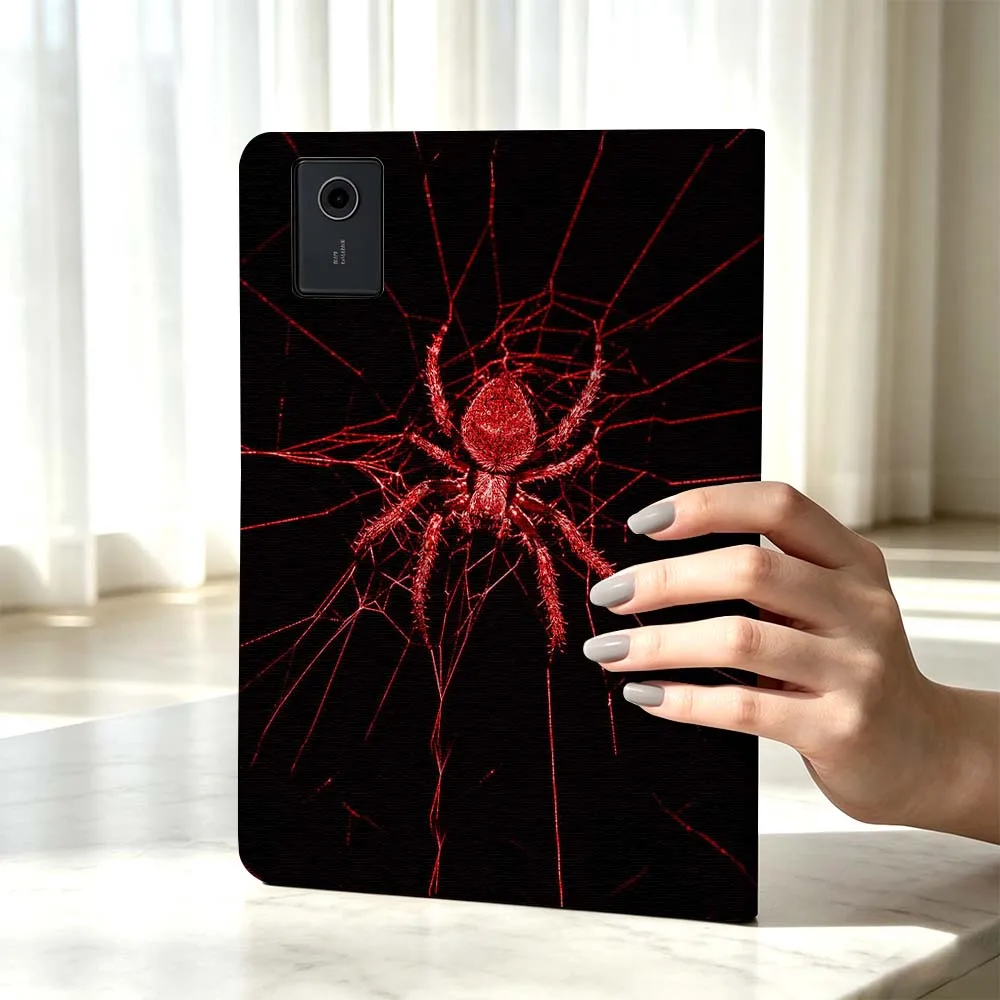 Red Spider Pattern Pen Tray For Xiaomi Poco Redmi Pad 8 2 4 C1 6 6S 7 7S SE 9.7 14 11 11.2 12.1 12.5 Inch Tablet Case