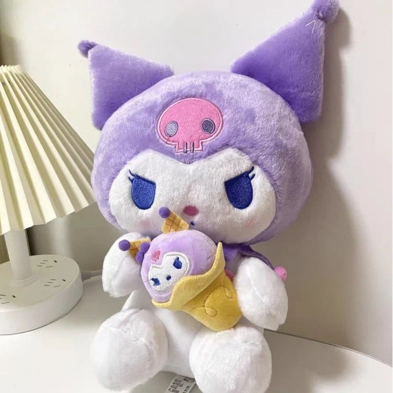 

27/30cm Sanrio Kuromi Anime Figures Ice Cream Soft Plush Doll Throw Pillow Toys Room Ornaments Children Christmas Birthday Gifts