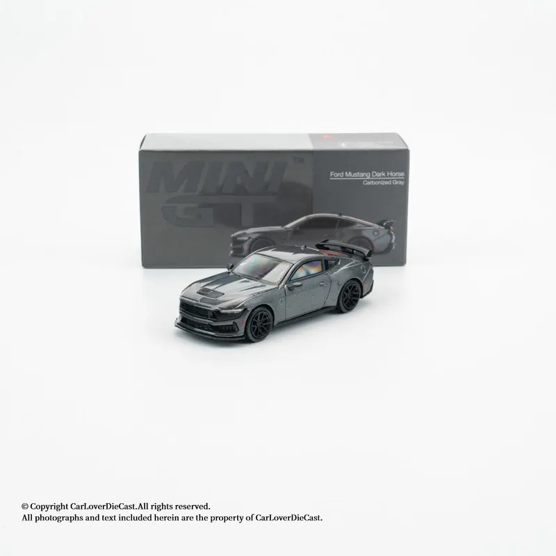 

MINI GT 1:64 #957 Ford Mustang Dark Horse 2024 Black Alloy Die-cast Model, Officially Licensed Collectible Car for Display