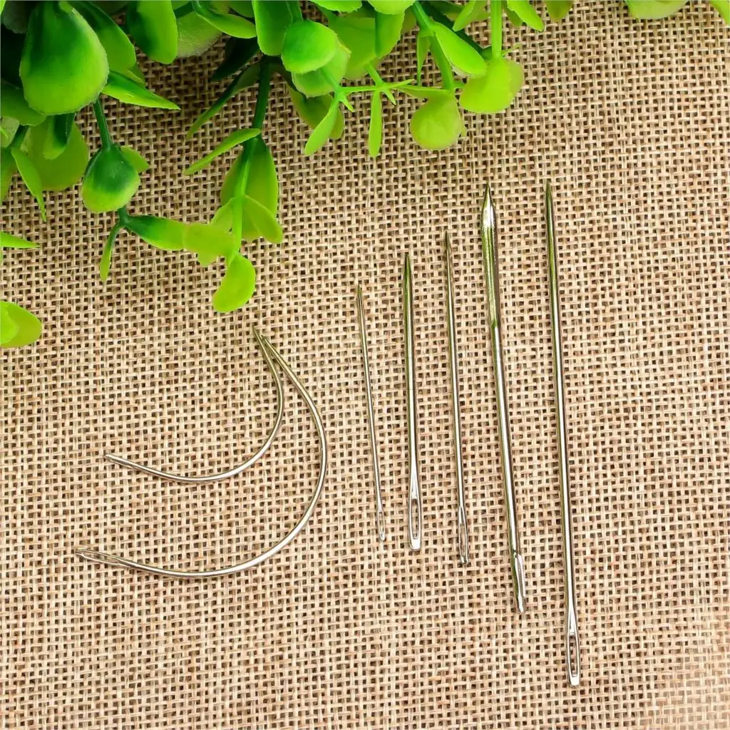 

7 Pcs/Set Upholstery Hand Manual worker Repair Needles Stitching Craft Tool For Canvas Leather Carpet Size15x9cm/5.91x3.54