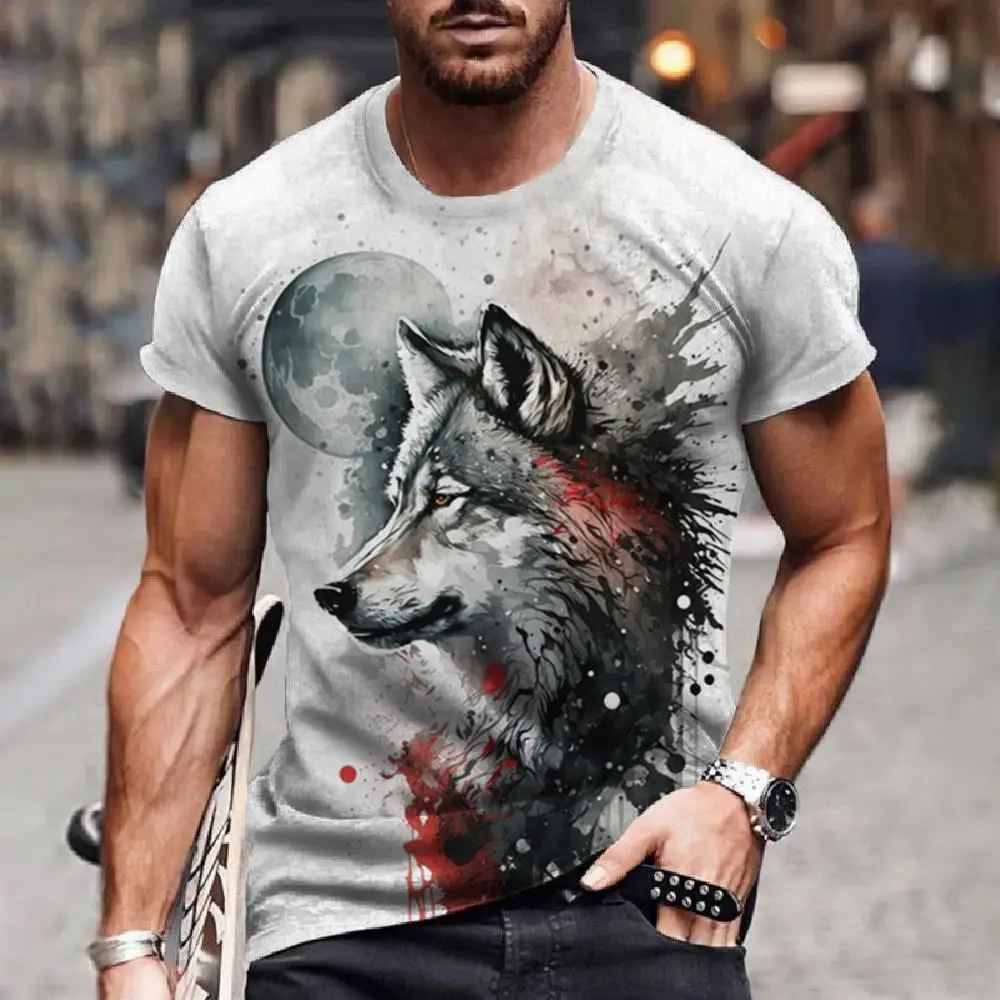 Fierce Animal Printed Men\'s T-Shirt 3d Print Short Sleeve Men Women Clothing Fashion Casual Sport Shirt Oversized Quick Dry Tees