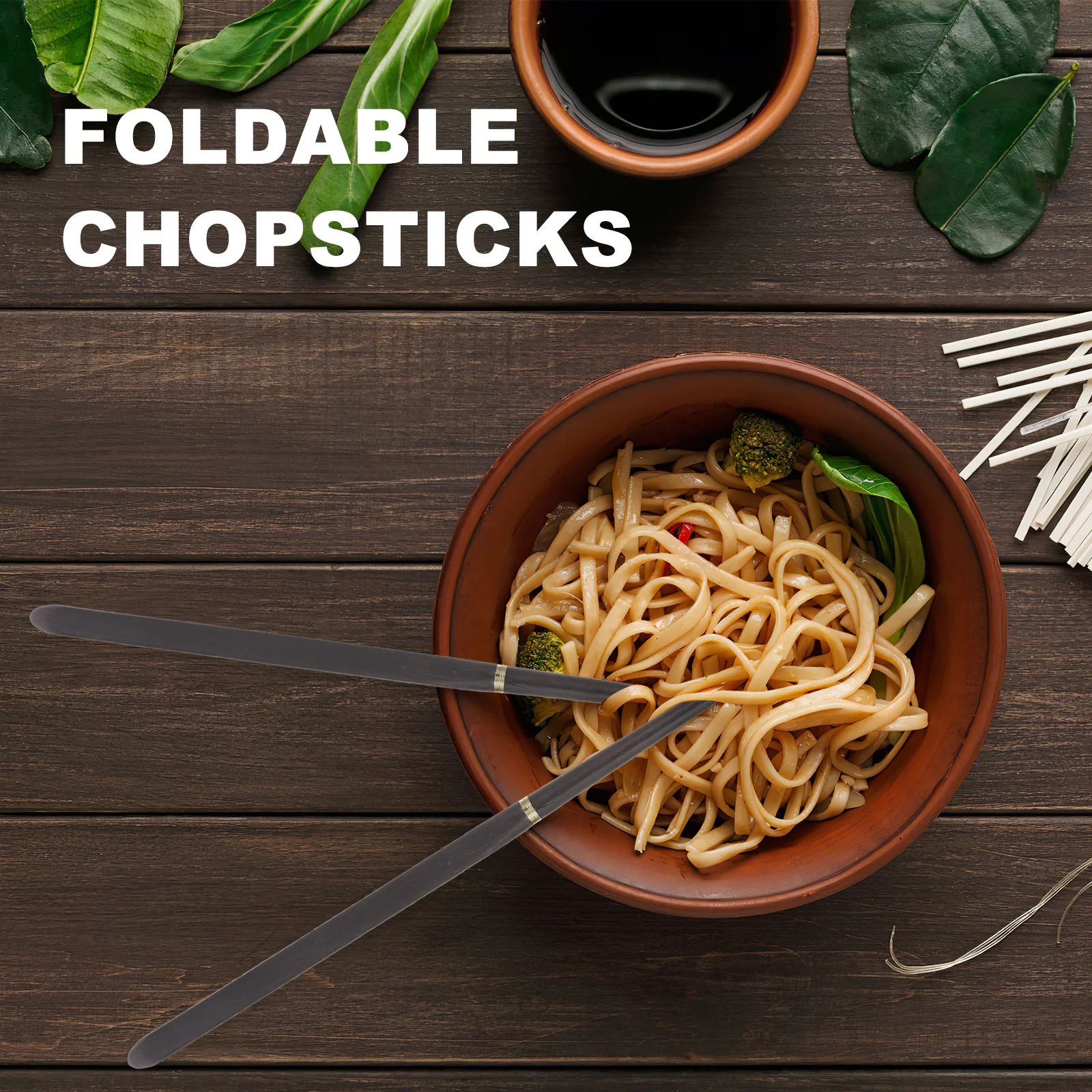 

Portable Ebony Foldable Chopsticks Set Collapsible Travel Chopsticks Aluminum Case Lightweight Carry Camping Lunch