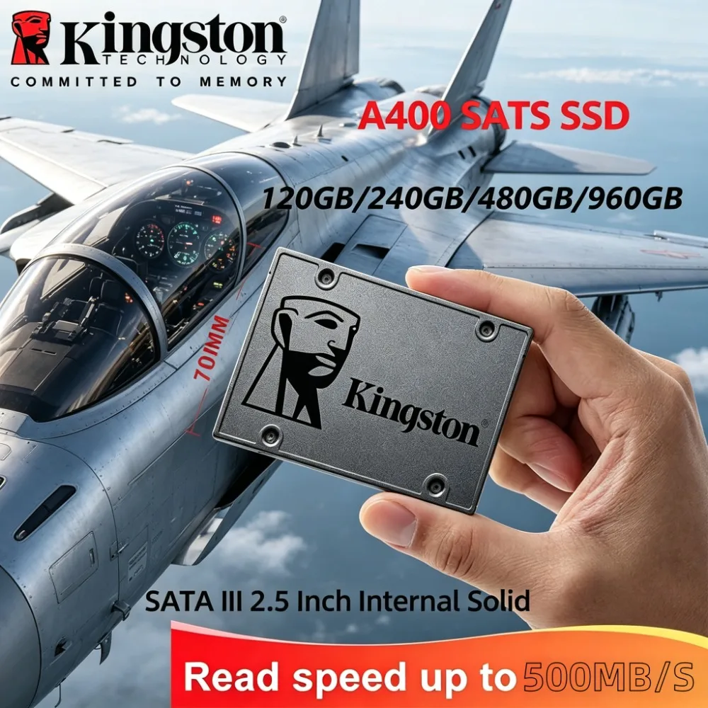 Kingston A400 2.5 Inch SATA III Internal Solid State Drive SSD Hard Disk 120GB 240GB 480GB 960GB HDD for Laptop Desktop PC