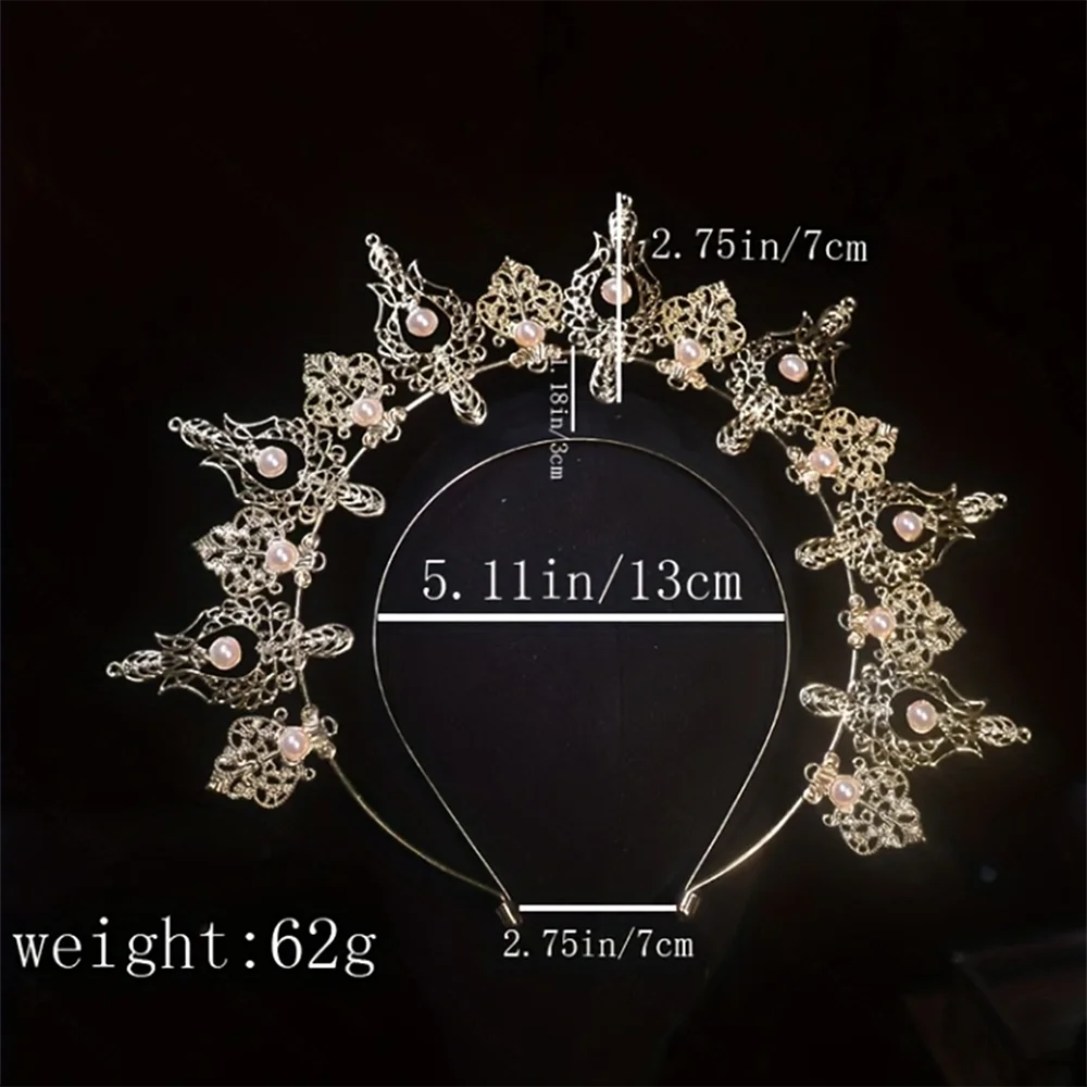 1pc Trendy Divine Halo Crown Baroque Neutral Tiara Party Banquet Holiday Exaggerated Eye-Catching Women Hair Accessory Crown