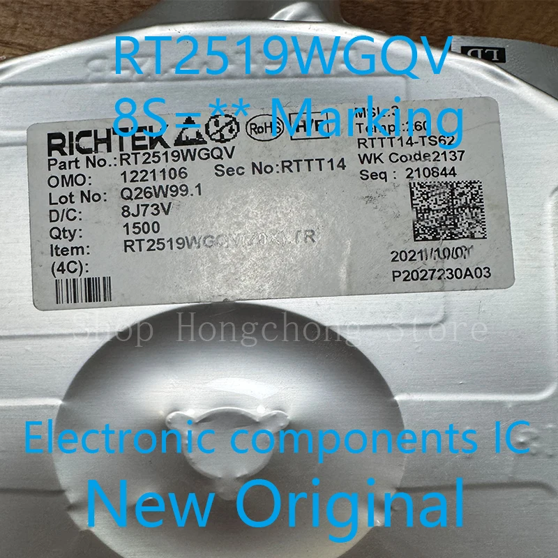 RT2519WGQV RT2519WG RT2519 8S = ** marquage IC REG LIN POS ADJ 1A 8-AL-DFN, nouveau, Original, 10 pièces