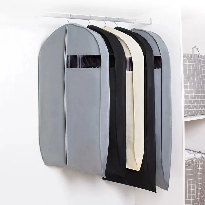 

Breathable Non-woven Stereo Clothing Dust Cover,Home Wardrobe Overcoat, Solid Color, Dust-proof Hanging Bag, Down Jacket Storage
