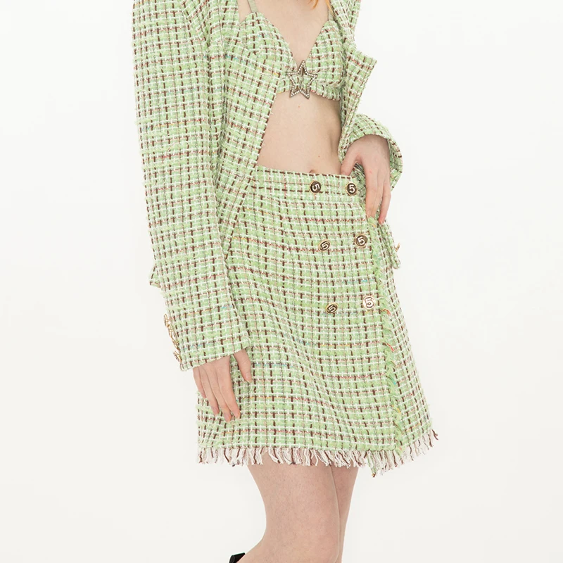 

Quorra S Chord Original Design een Retro Knitted Skirt A-Line Skirts with Fringe Fre Sle ort Skirts for Women