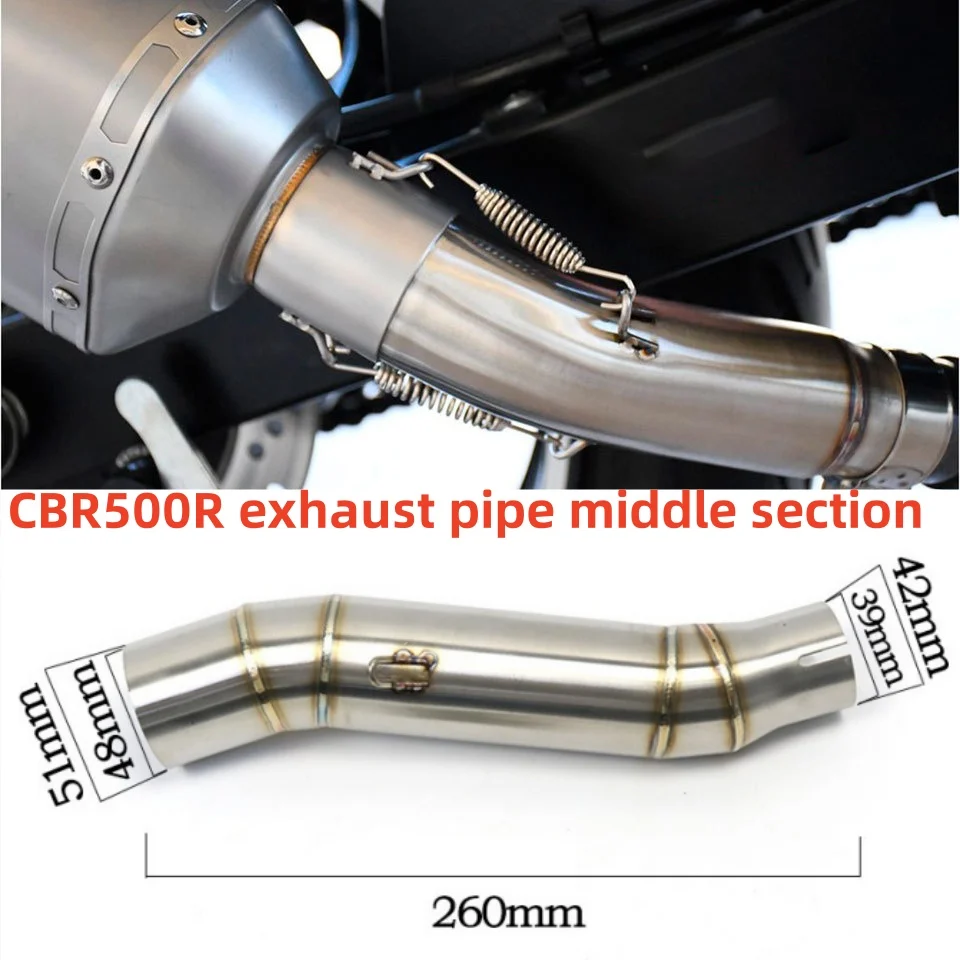 

Motorcycle Modification Exhaust Pipe Sports Car Locomotive CBR300 CBR500R Stainless Steel Connection Exhaust Pipe Middle Section