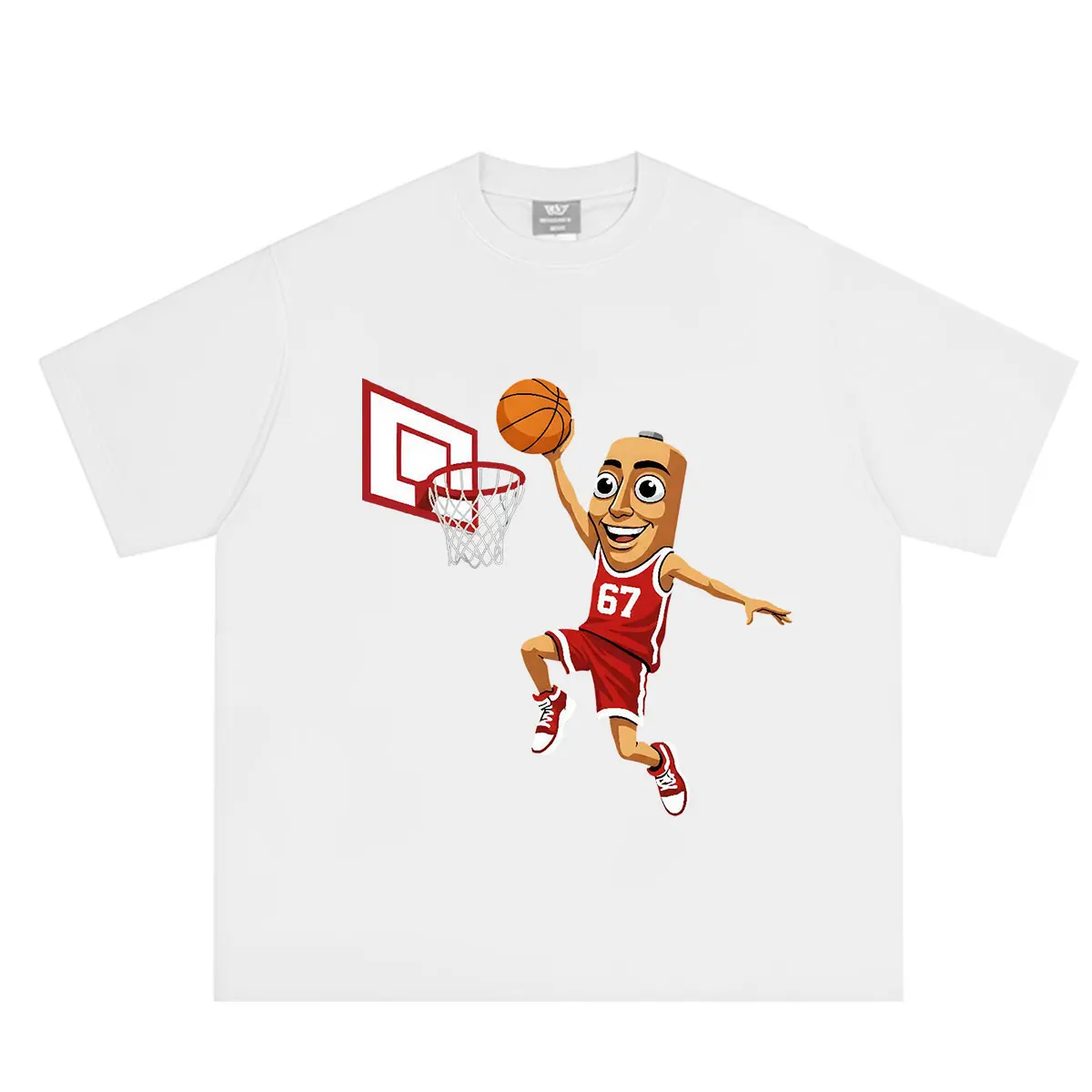 Funny Basketball Battery Slam Dunk Tung Sahur Meme T Shirt Men Women Casual Cotton Oversized T-shirts Fashion Hip Hop T-shirts