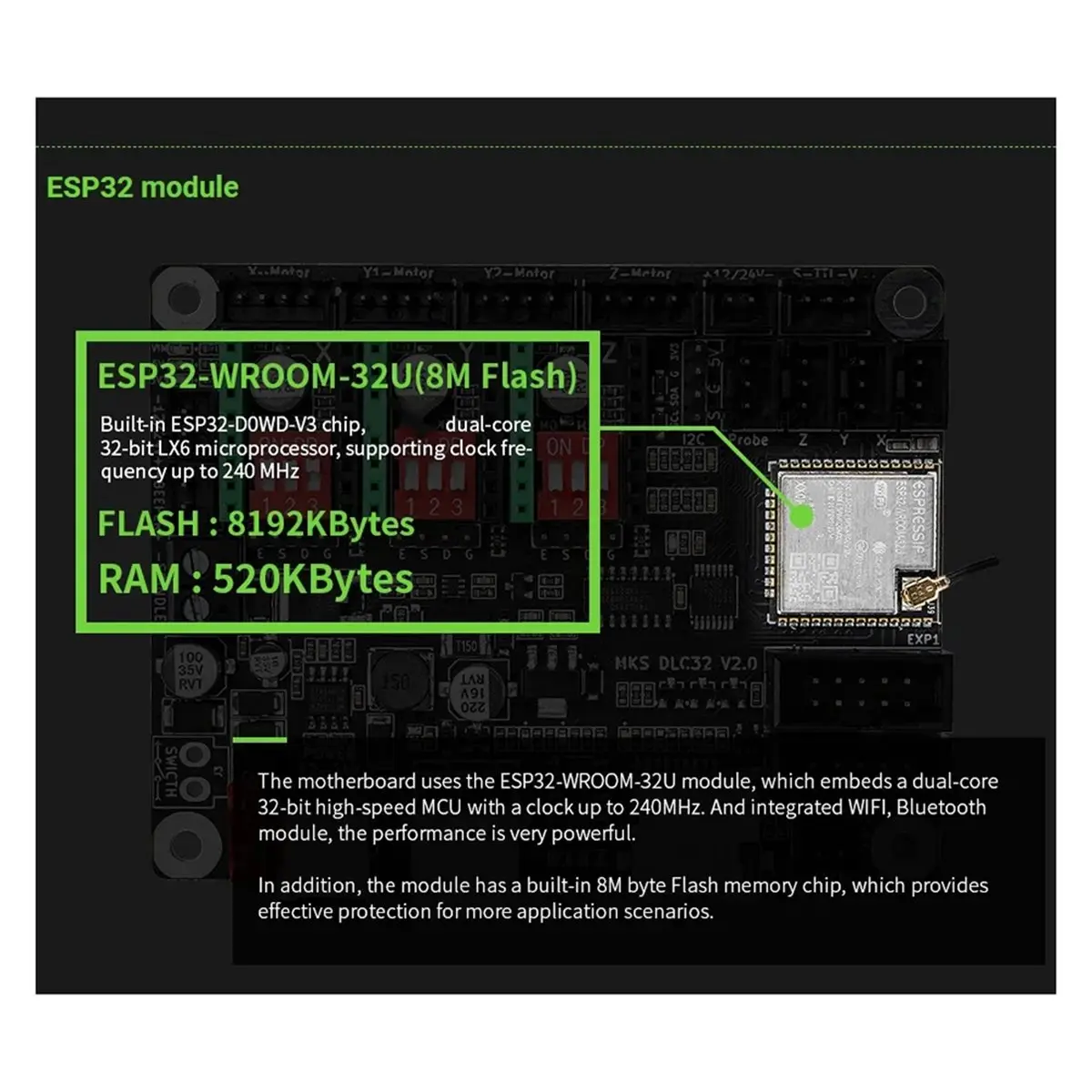 [VALUE PACK]Offline Controller Board 32-Bit WiFi GRBL Motherboard for Laser Engraving Machine with TS35 Touch Screen Display