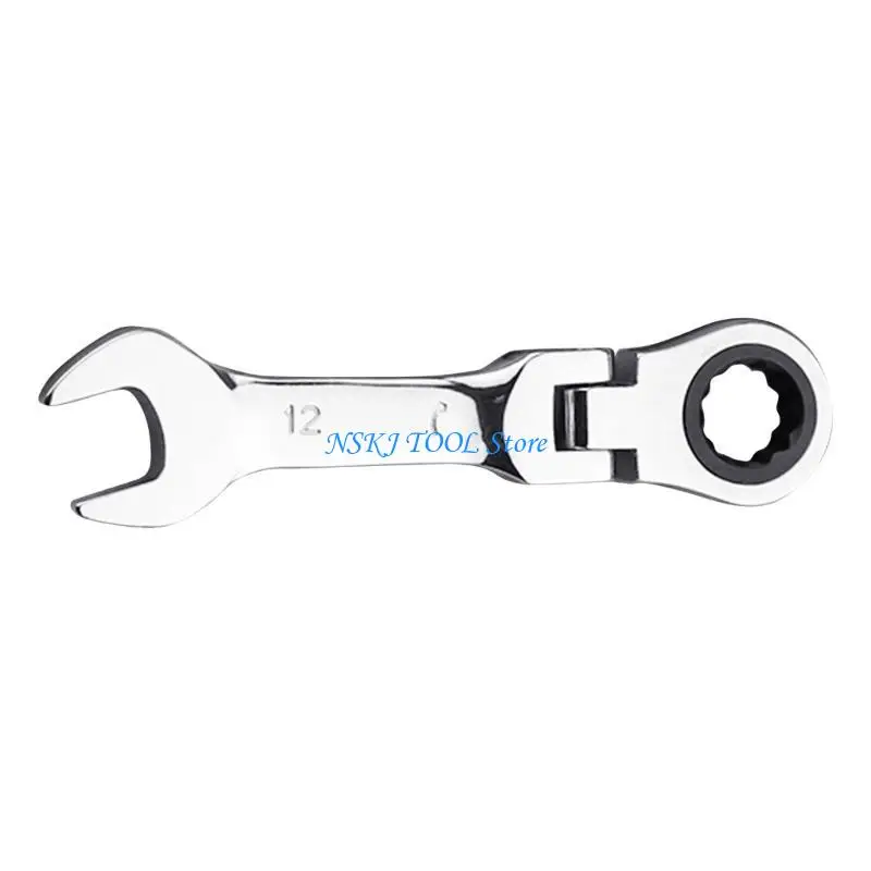 

L8RC Precise Short Handle Ratchet Wrench with Double Heads for Tight Space Bicycles Tuning Furniture Assembly Household Tasks