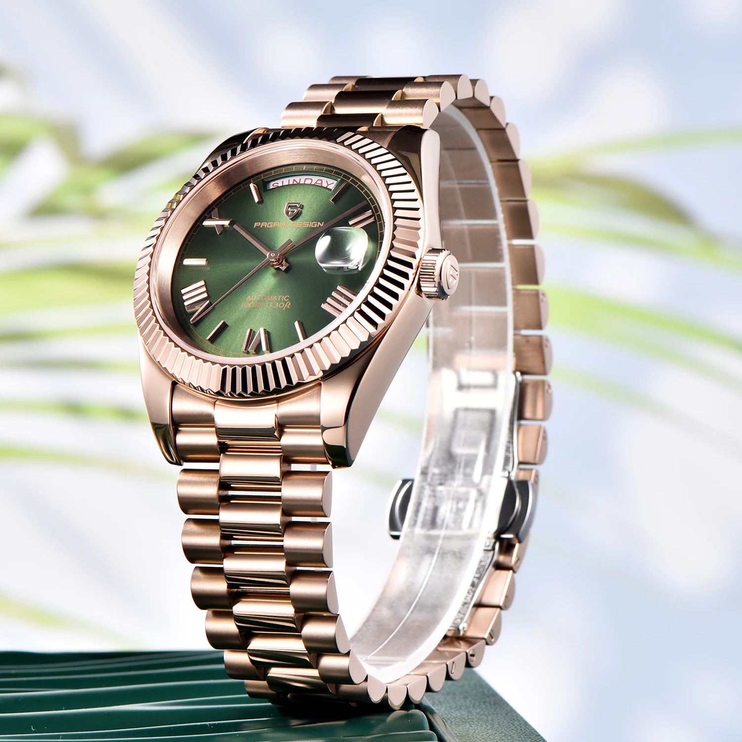 PAGANI DESIGN DD40 Mens Mechanical Watches Rose Gold Luxury Automatic Watch For Men Sapphire Mirror Waterproof Clock Gifts Men