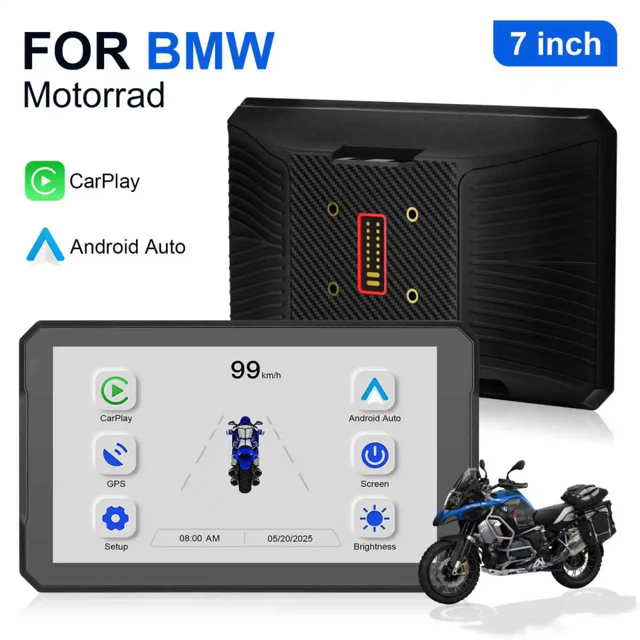 �y�Z�[�����zBMW XR M1000 R1200GS R1250GS S1000XR R1300GS�pCarPlay 7�C���`�|�[�^�u���o�C�N�i�r�Q�[�^�[ CarPlay Android Auto�i�r�Q�[�^�[
