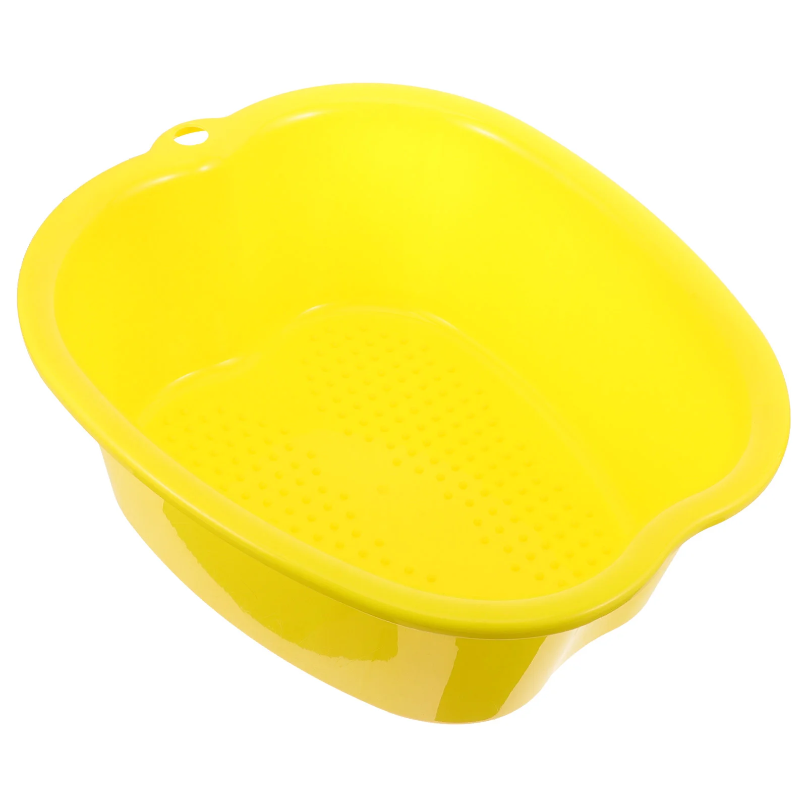 Portable Yellow Plastic Thicken Foot Bath Bucket Pedicure Spa Basin for Home Travel Sauna Bathroom Durability Easy Storage