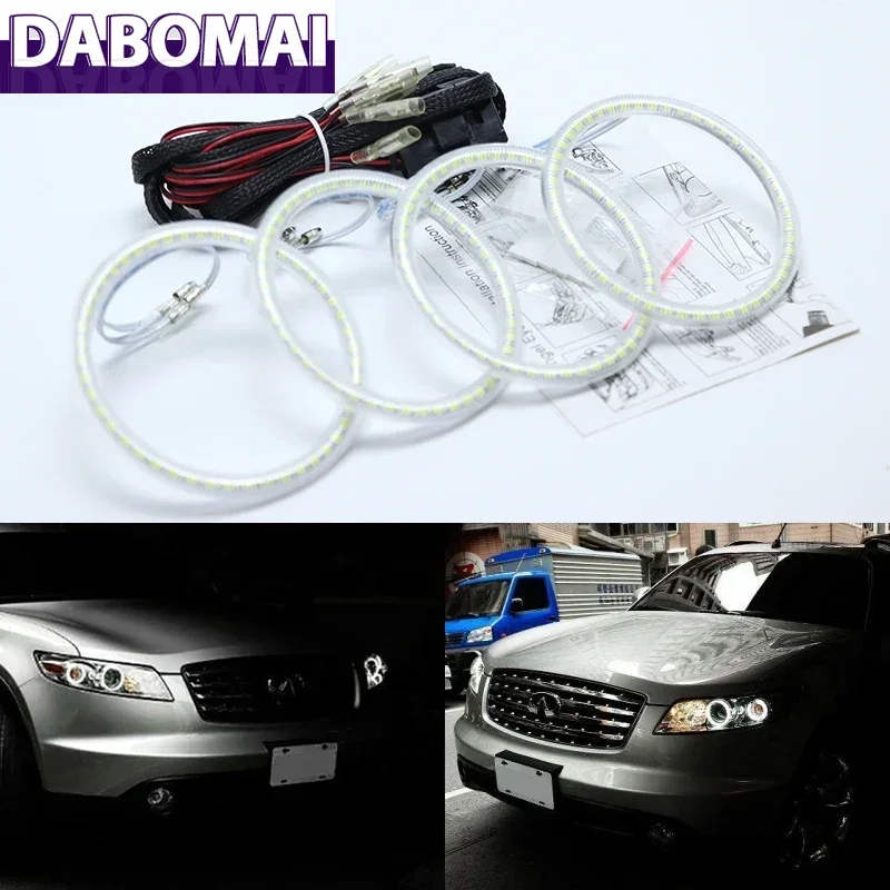 

Ultra Bright SMD White LED Angel Eyes 2600LM 12V Halo Ring Kit Daytime Running Light for INFINITI FX35 FX45 2003-2008