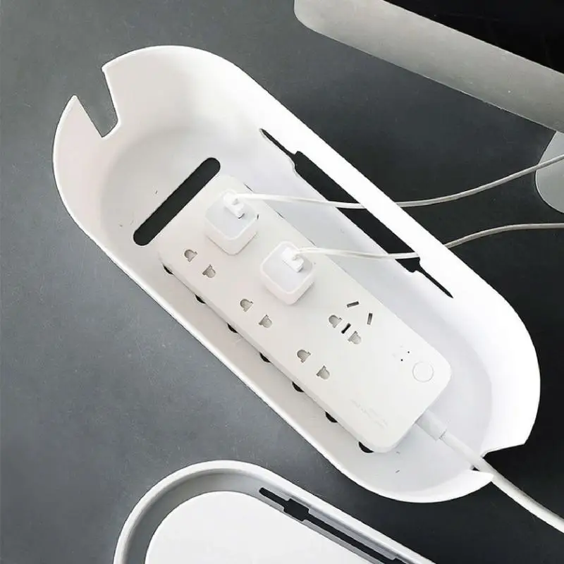 Desk Cable Organizer Box Cable Cord Desktop Box Wide Capacity For Management Electrical Cord Management Case For TVs And