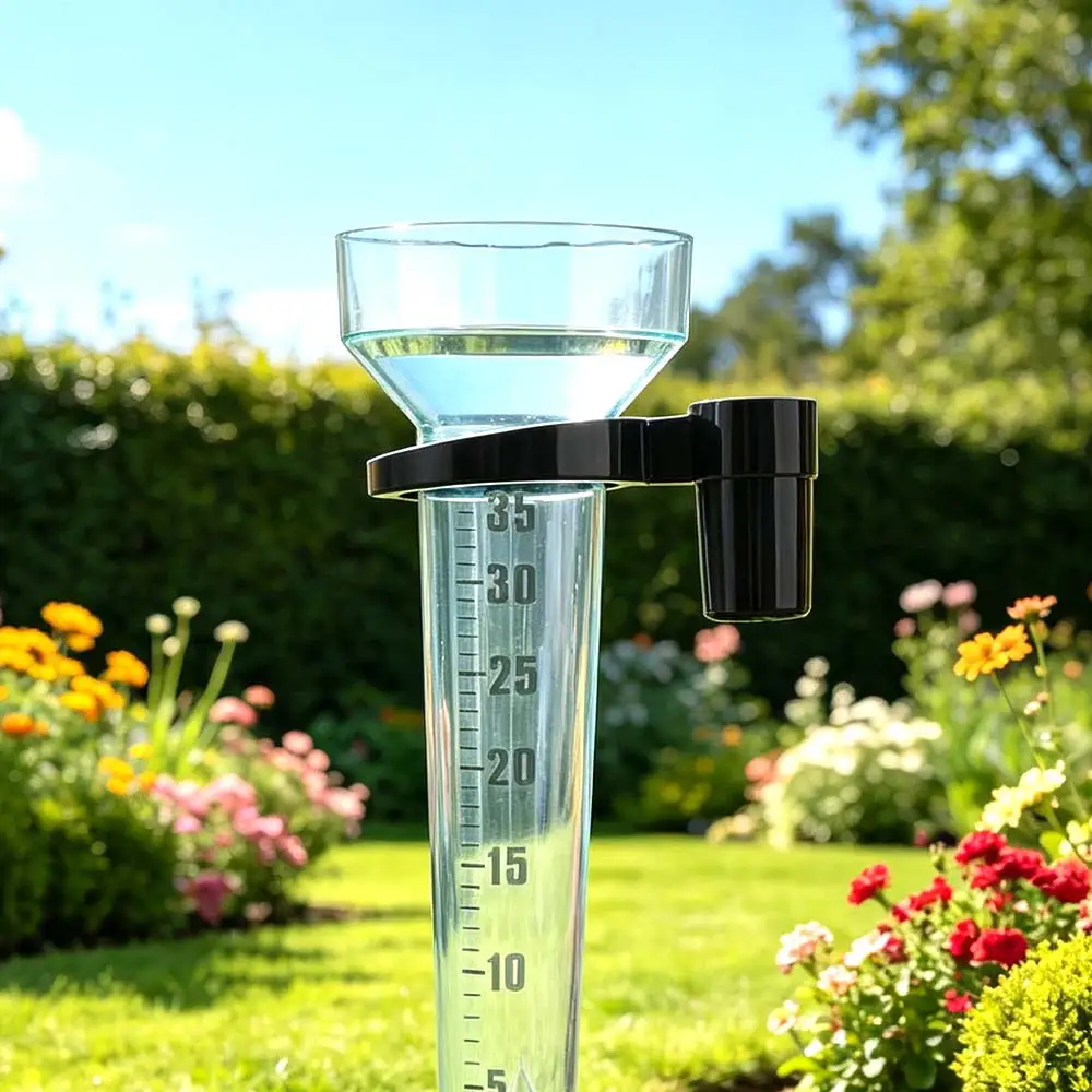 Portable Gardening Rainwater Meter Plastic Transparent Rain Gauge Cup Accurate Manual Measurement Lawn Rainfall Gauge