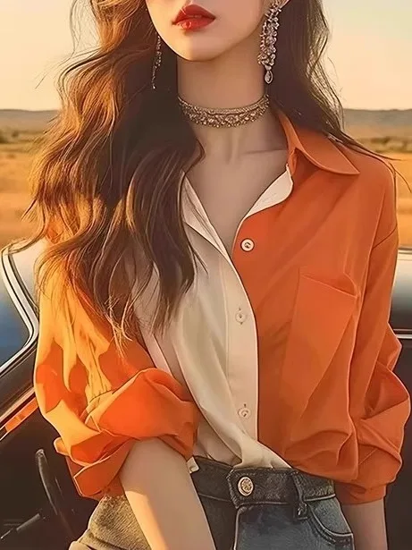 

Высококачественное японское пальто для женщин Long Sve Color Blo Design Maturi Lightweight Casual Faion Jaet