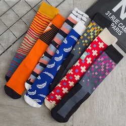 New cotton straight tube fashion casual high tube terry men's sports socks