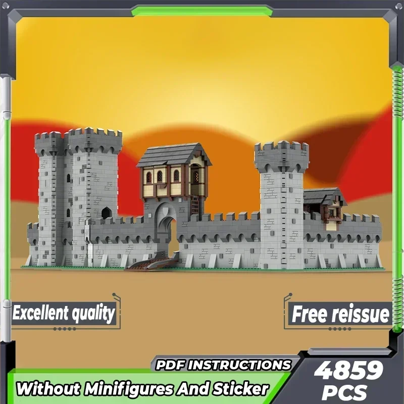 

Medieval Fortress Model Moc Building Bricks Modular Castle Walls Technology Blocks Gifts Christmas Toys DIY Sets Assembly