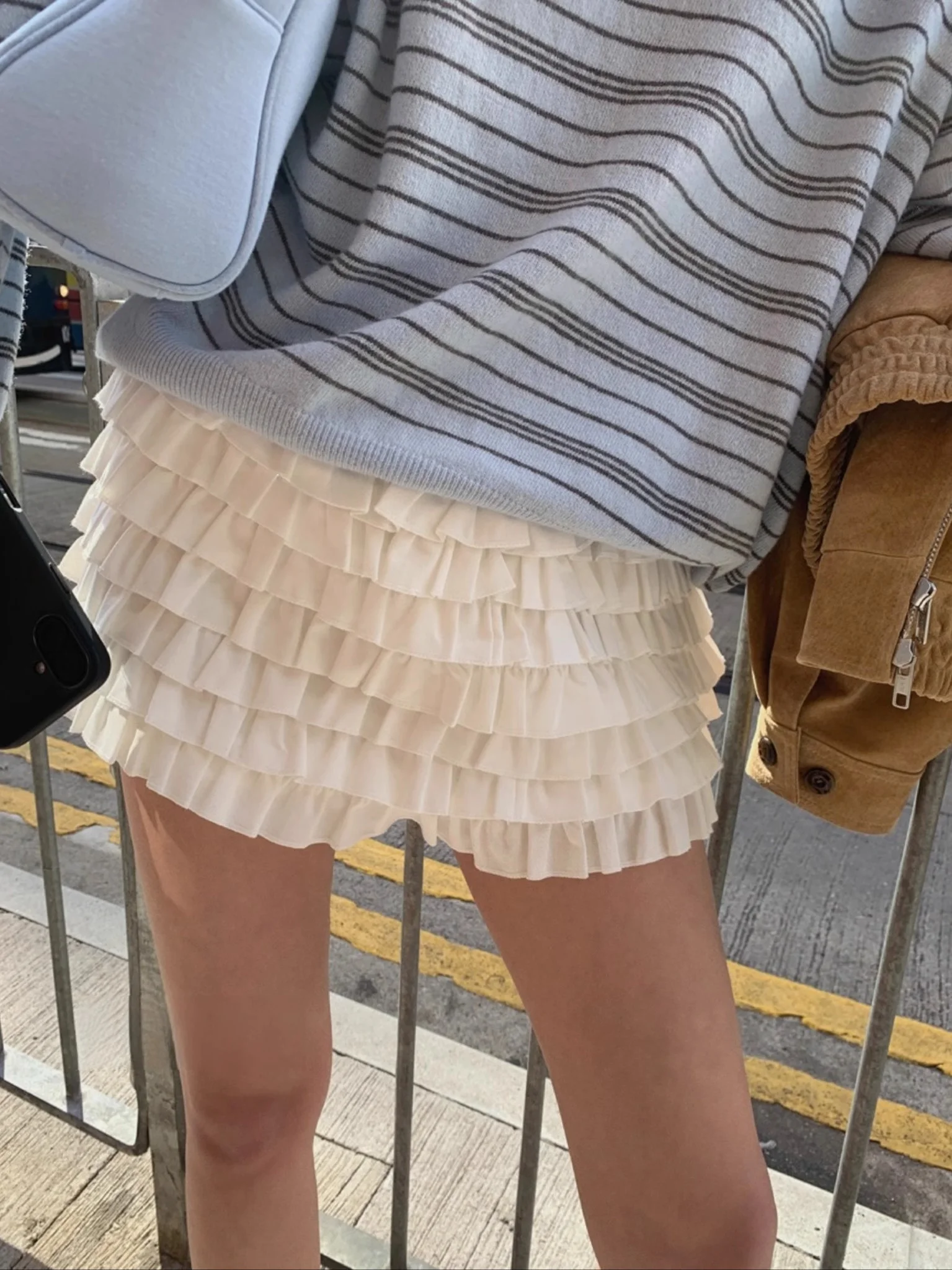 

Street Sle Sweet Puffy Multi-layered Cake Slimming f-length ort Skirt High Waist Korean Version Commute Sle ort Skirt